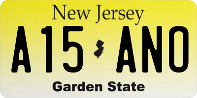 NJ license plate A15ANO