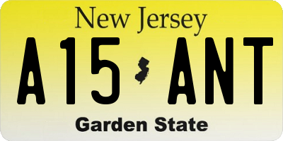 NJ license plate A15ANT