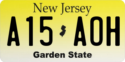 NJ license plate A15AOH