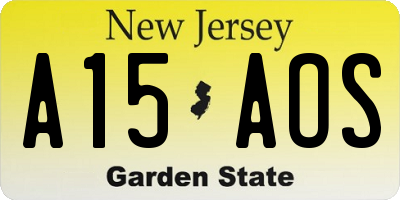 NJ license plate A15AOS