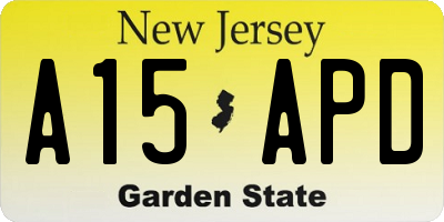 NJ license plate A15APD
