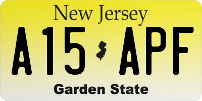 NJ license plate A15APF