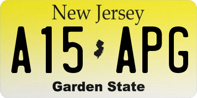 NJ license plate A15APG