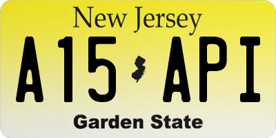 NJ license plate A15API