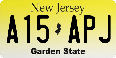 NJ license plate A15APJ
