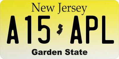 NJ license plate A15APL