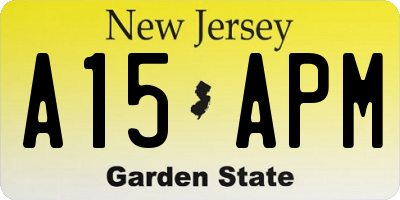 NJ license plate A15APM