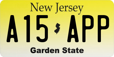 NJ license plate A15APP