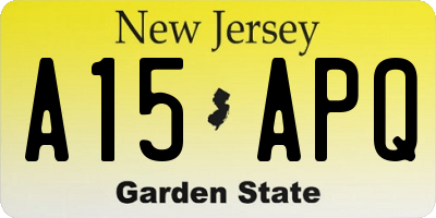 NJ license plate A15APQ