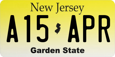 NJ license plate A15APR