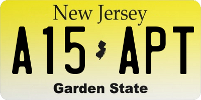 NJ license plate A15APT
