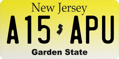 NJ license plate A15APU