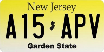 NJ license plate A15APV