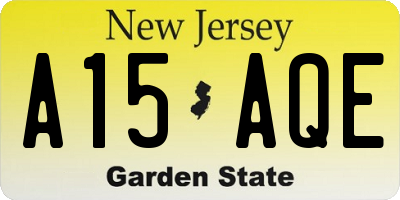 NJ license plate A15AQE