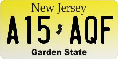 NJ license plate A15AQF