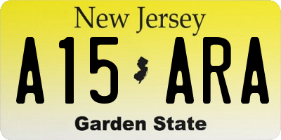 NJ license plate A15ARA