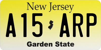 NJ license plate A15ARP