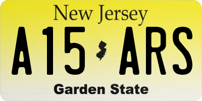 NJ license plate A15ARS