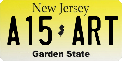 NJ license plate A15ART