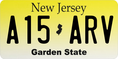 NJ license plate A15ARV