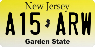 NJ license plate A15ARW