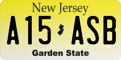 NJ license plate A15ASB