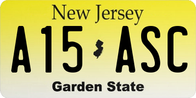 NJ license plate A15ASC