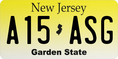 NJ license plate A15ASG
