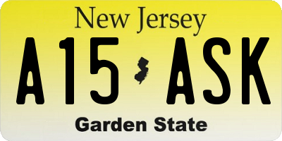 NJ license plate A15ASK