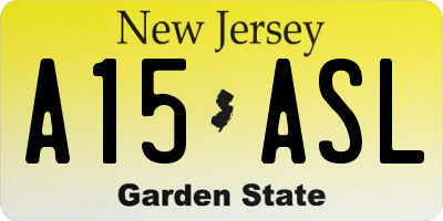 NJ license plate A15ASL