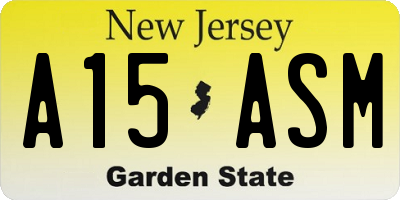 NJ license plate A15ASM