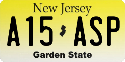 NJ license plate A15ASP