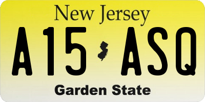 NJ license plate A15ASQ