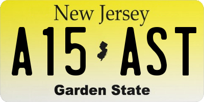 NJ license plate A15AST