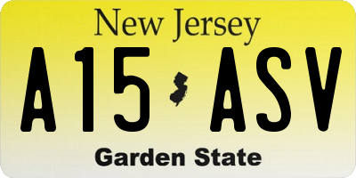 NJ license plate A15ASV