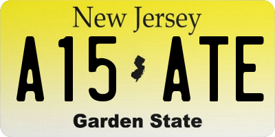NJ license plate A15ATE