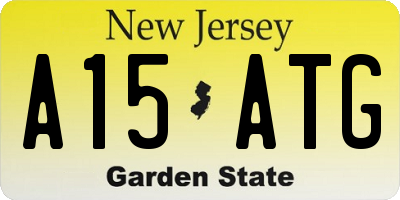 NJ license plate A15ATG