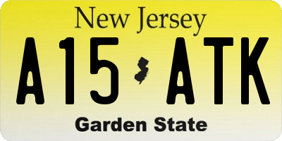 NJ license plate A15ATK