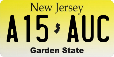 NJ license plate A15AUC