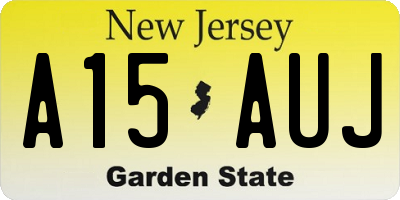 NJ license plate A15AUJ