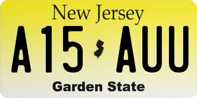 NJ license plate A15AUU