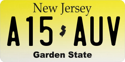 NJ license plate A15AUV