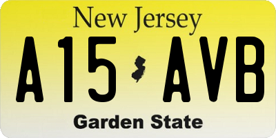 NJ license plate A15AVB