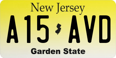 NJ license plate A15AVD