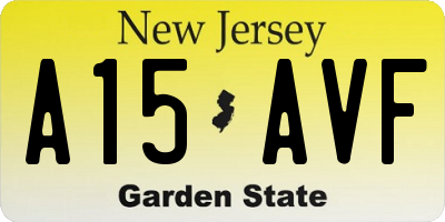 NJ license plate A15AVF