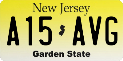 NJ license plate A15AVG