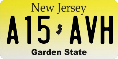 NJ license plate A15AVH