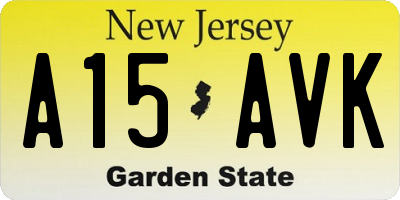 NJ license plate A15AVK