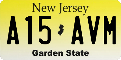 NJ license plate A15AVM