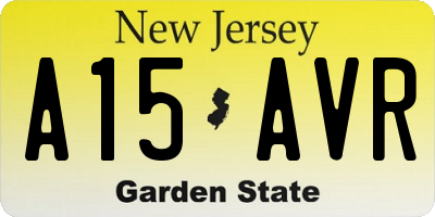 NJ license plate A15AVR